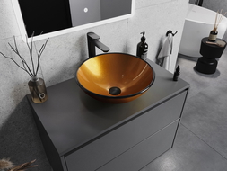 Mexen Mira skleněné umyvadlo na desku 42 x 42 cm, zlaté - 24124250