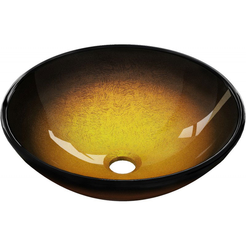 Mexen Mira skleněné umyvadlo na desku 42 x 42 cm, tmavě zlaté - 24124251