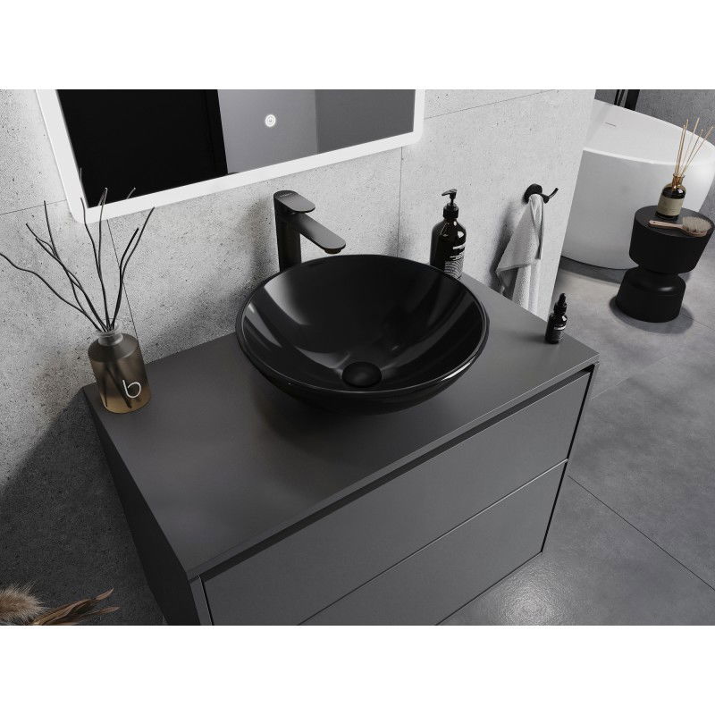 Mexen Mira skleněné umyvadlo na desku 42 x 42 cm, černé - 24124270