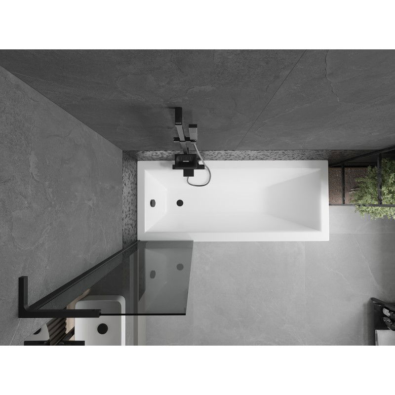 Mexen Next L vanová zástěna 1-křídlová 50 x 150 cm, grafit, černá - 895-050-000-03-40-70