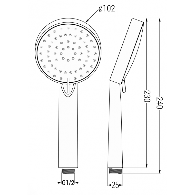 Mexen R-75 sprchová hlavice 3-funkční, chrom - 79575-00