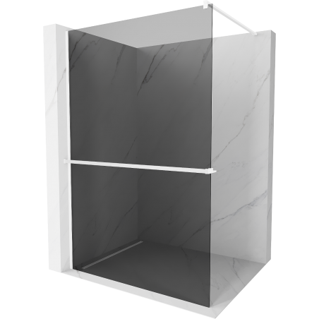 Mexen Kioto+ sprchová stěna s policí Walk-in 80 x 200 cm, grafitová, bílá - 800-080-121-20-40