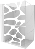 Mexen Kioto+ sprchová stěna s policí Walk-in 120 x 200 cm, bílá vlna, bílá - 800-120-121-20-97