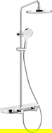 Mexen Axis nástěnná sprchová souprava s dešťovou sprchou a baterií, chrom/bílý - 78112-20