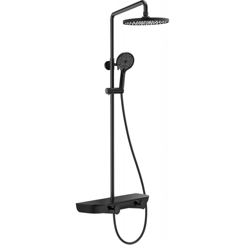Mexen Axis nadomítková sprchová sada s dešťovou hlavicí a baterií, černá - 78112-70