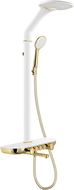 Mexen Blaze nástěnná sprchová sada s dešťovou sprchou a baterií, bílá/zlatá - 78109-25