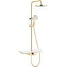 Mexen Exxo nadomítková sprchová sada s dešťovou hlavicí a baterií, zlatá/bílá - 78113-25
