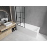 Mexen Cubik obdélníková vana 170 x 70 cm s krytem a jednokřídlou zástěnou 80 cm, černý vzor - 550317070X9308017077