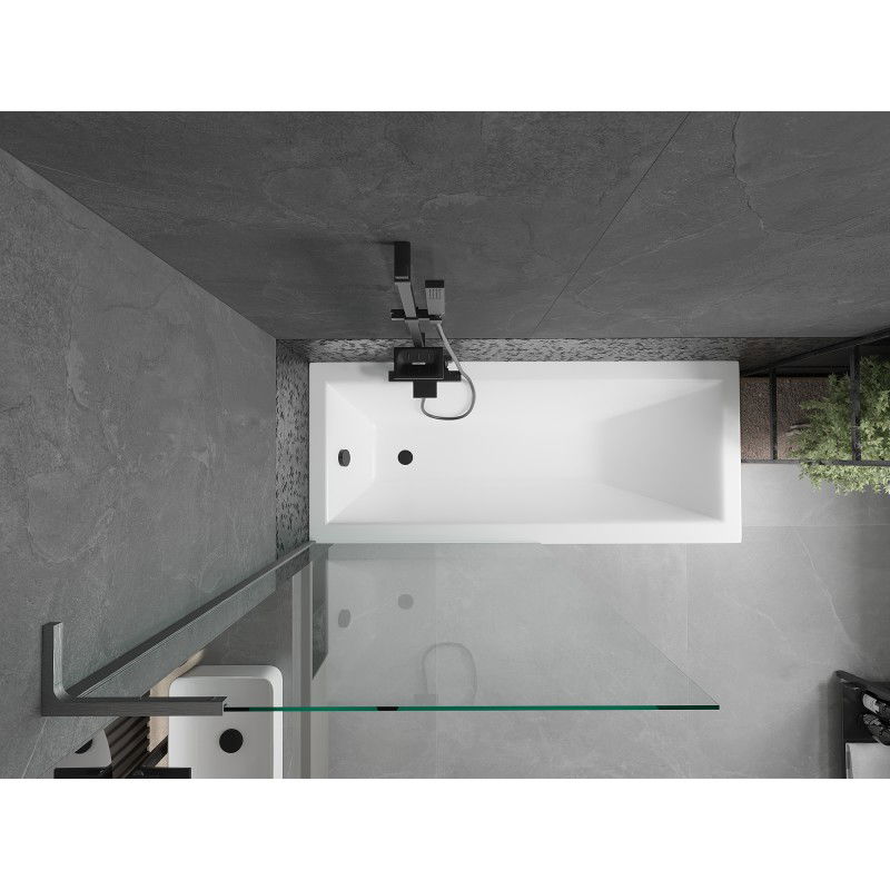 Mexen Next L vanová zástěna 1-dílná 90 x 150 cm, průhledná, kartáčovaná gun šedá - 895-090-000-03-00-66