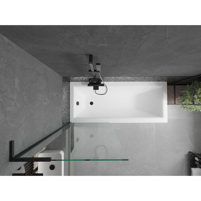 Mexen Next L vanová zástěna 1-křídlová 70 x 150 cm, transparentní, černá - 895-070-000-03-00-70