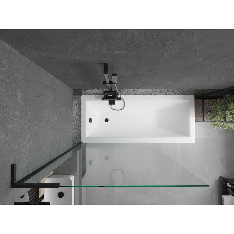 Mexen Next L vanová zástěna 1-křídlová 100 x 150 cm, transparentní, černá - 895-100-000-03-00-70