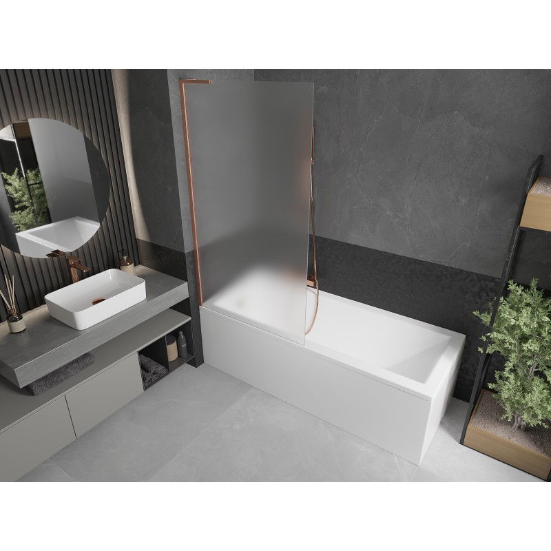 Mexen Next L vanová zástěna 1-křídlová 90 x 150 cm, mráz, kartáčovaná měď - 895-090-000-03-30-65