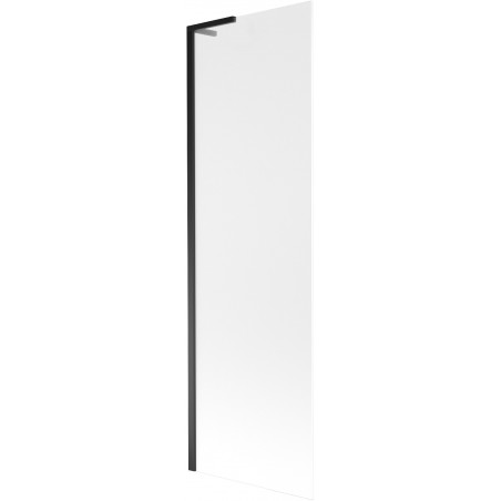 Mexen Next L vanová zástěna 1-křídlová 60 x 150 cm, mléčné sklo, černá - 895-060-000-03-30-70
