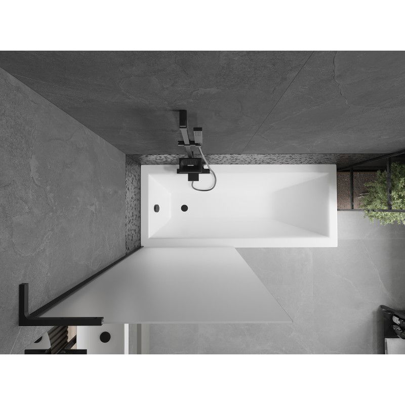 Mexen Next L vanová zástěna jednokřídlá 80 x 150 cm, matná, černá - 895-080-000-03-30-70