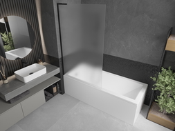 Mexen Next L vanová zástěna 1-křídlová 100 x 150 cm, matná, černá - 895-100-000-03-30-70