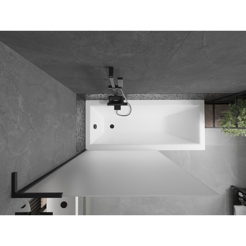 Mexen Next L vanová zástěna 1-křídlová 100 x 150 cm, matná, černá - 895-100-000-03-30-70