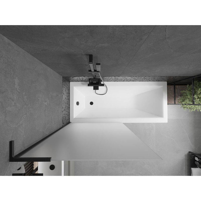 Mexen Next L vanová zástěna 1-křídlová 90 x 150 cm, mat, černá - 895-090-000-03-30-70