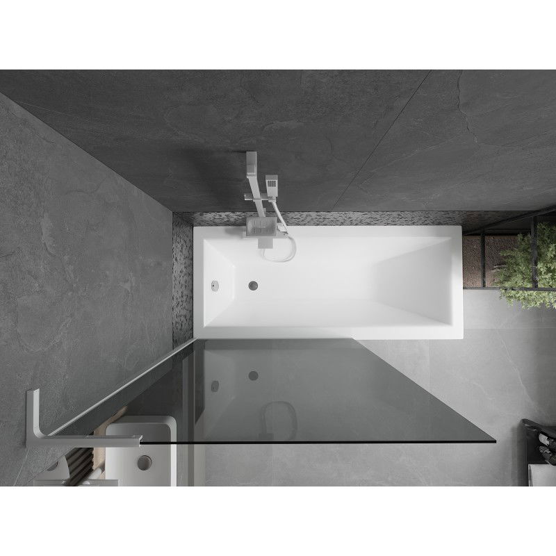 Mexen Next L vanová zástěna 1-křídlová 100 x 150 cm, grafitová, bílá - 895-100-000-03-40-20