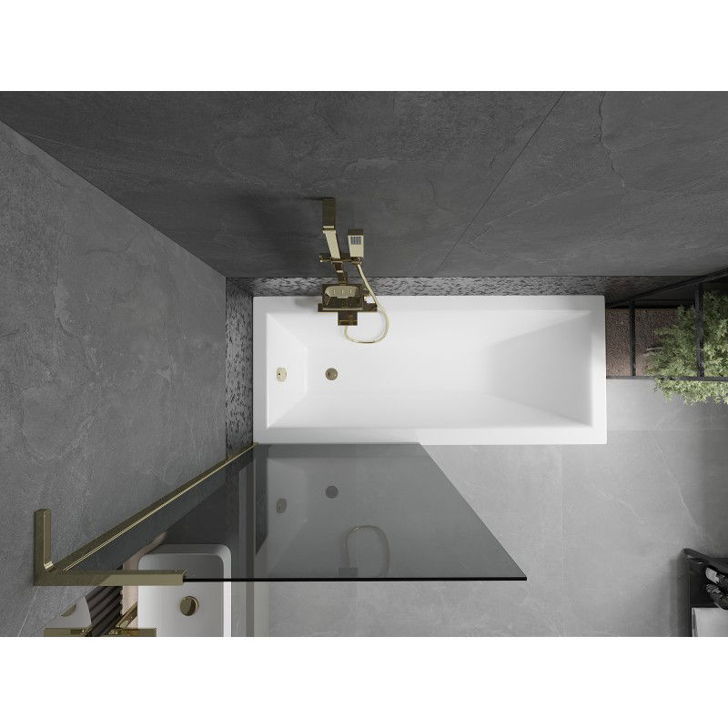 Mexen Next L sprchová zástěna 1-křídlová 80 x 150 cm, grafitová, zlatá - 895-080-000-03-40-50