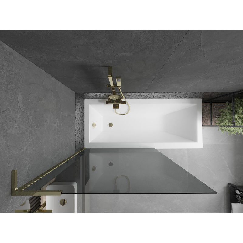 Mexen Next L vanová zástěna 1-křídlová 100 x 150 cm, grafit, zlatý - 895-100-000-03-40-50