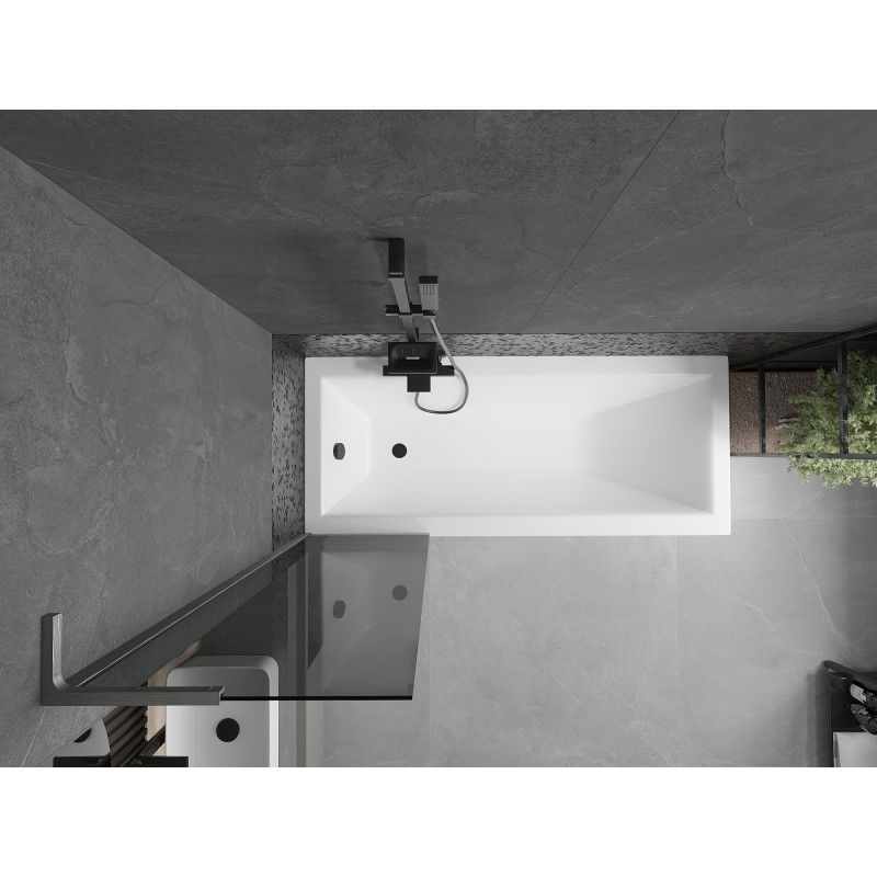 Mexen Next L vanová zástěna 1-dílná 50 x 150 cm, grafit, gun gray kartáčovaný - 895-050-000-03-40-66