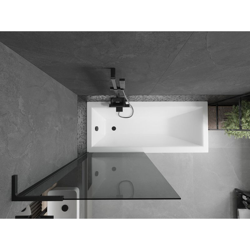 Mexen Next L vanová zástěna 1-dílná 80 x 150 cm, grafitová, černá - 895-080-000-03-40-70