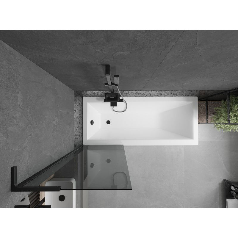 Mexen Next L vanová zástěna 1-křídlová 60 x 150 cm, grafit, černá - 895-060-000-03-40-70