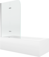 Mexen Vega obdélníková vana 150 x 70 cm s pláštěm a 2-křídlovou zástěnou 100 cm, Průhledné, Chromovaná - 550115070X9010020100
