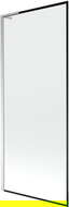 Mexen Next L vanová zástěna 1-křídlová 80 x 150 cm, černý rám, chrom - 895-080-000-03-70-01