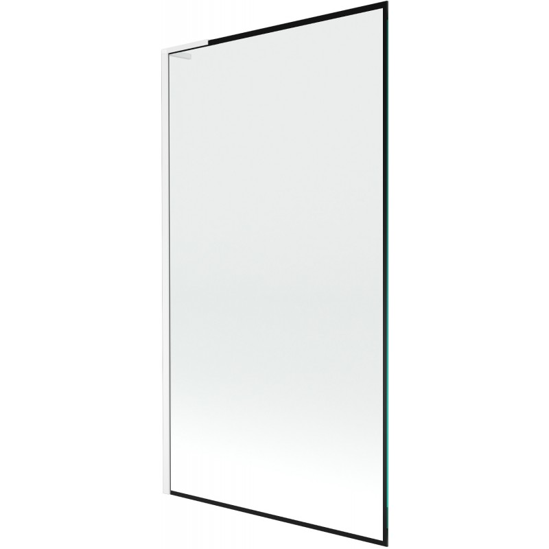 Mexen Next L vanová zástěna 1-křídlová 100 x 150 cm, černý rám, bílý - 895-100-000-03-70-20