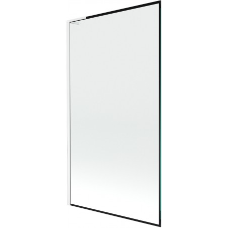 Mexen Next L vanová zástěna 1-křídlová 100 x 150 cm, černý rám, bílý - 895-100-000-03-70-20