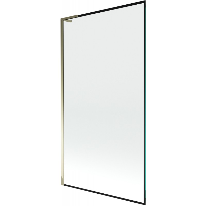 Mexen Next L vanová zástěna 1-dílná, 100 x 150 cm, černý rám, zlatý - 895-100-000-03-70-50