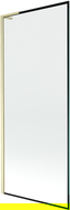 Mexen Next L vanová zástěna 1-křídlová 80 x 150 cm, černý rám, zlatý kartáčovaný - 895-080-000-03-70-55
