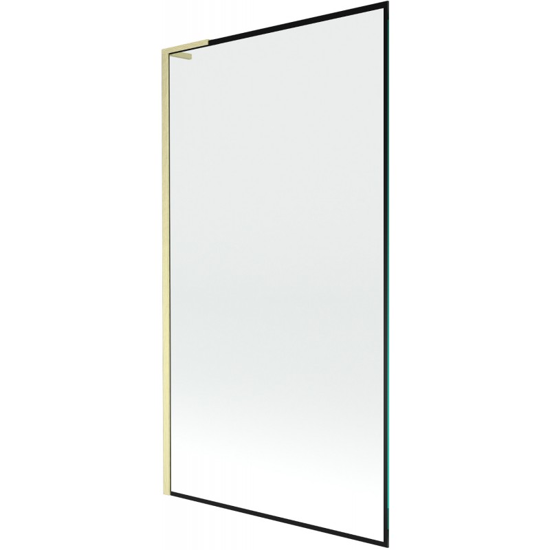 Mexen Next L vanová zástěna 1křídlová 100 x 150 cm, černý rám, zlatý kartáčovaný - 895-100-000-03-70-55