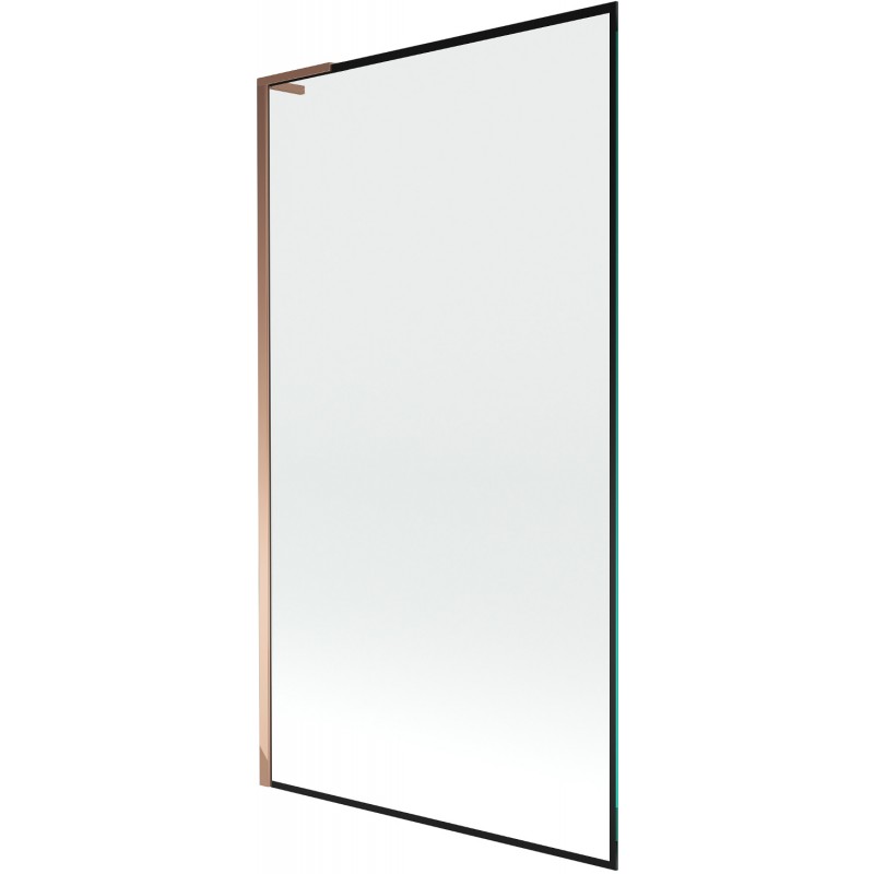 Mexen Next L vanová zástěna 1-křídlová 100 x 150 cm, černý rámeček, růžové zlato - 895-100-000-03-70-60