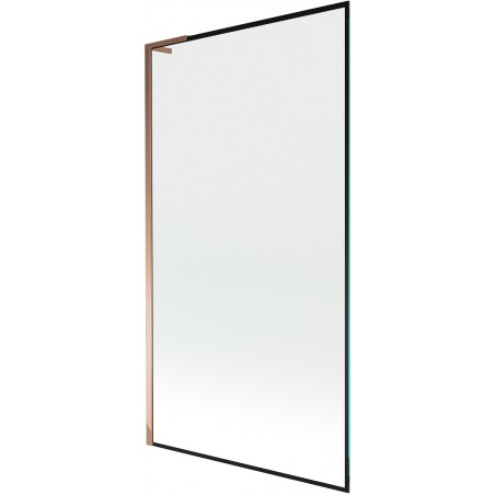 Mexen Next L vanová zástěna 1-křídlová 100 x 150 cm, černý rámeček, růžové zlato - 895-100-000-03-70-60