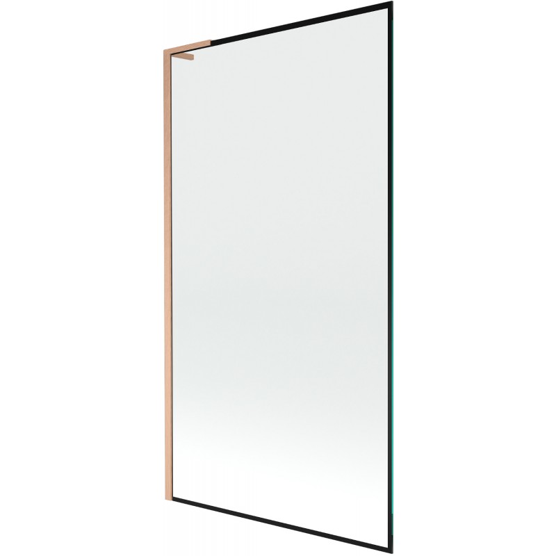 Mexen Next L vanová zástěna 1-křídlová 100 x 150 cm, černý rám, kartáčovaná měď - 895-100-000-03-70-65