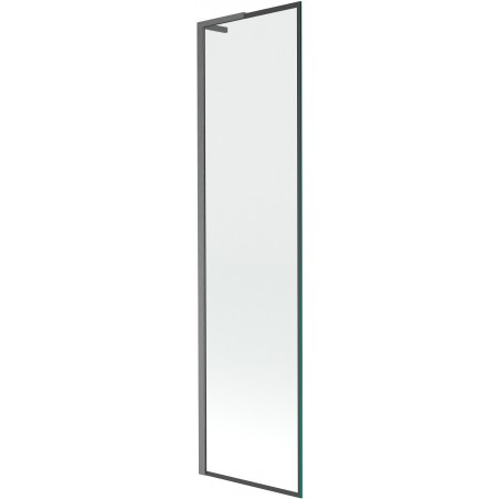 Mexen Next L vanová zástěna 1křídlová 50 x 150 cm, černý rám, gun gray kartáčovaný - 895-050-000-03-70-66