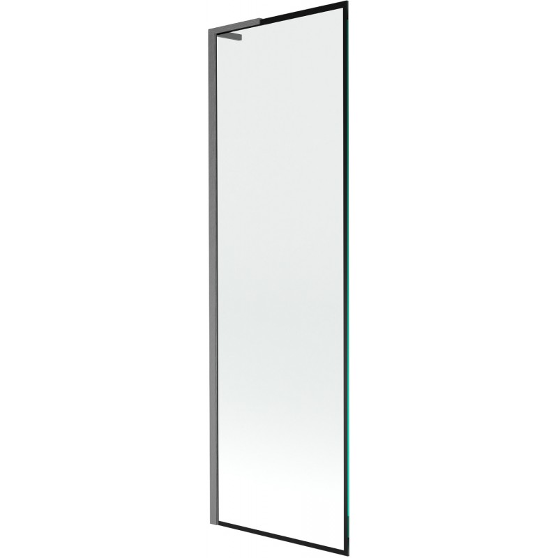 Mexen Next L vanová zástěna 1-dílná 60 x 150 cm, černý rám, kartáčovaný gun gray - 895-060-000-03-70-66