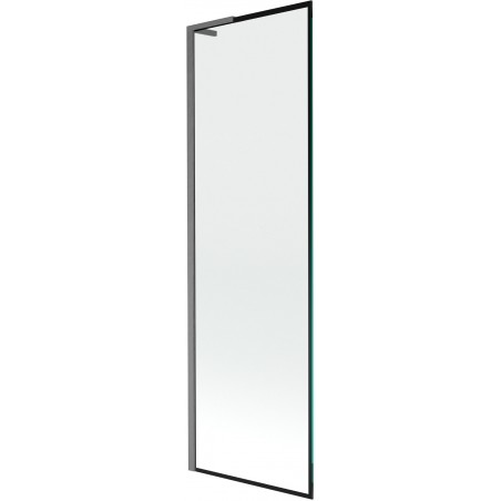 Mexen Next L vanová zástěna 1-dílná 60 x 150 cm, černý rám, kartáčovaný gun gray - 895-060-000-03-70-66