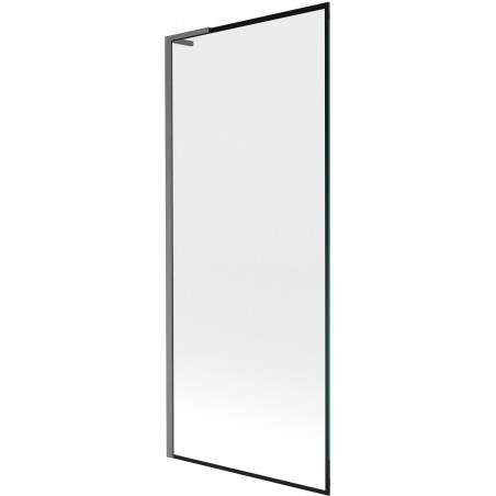 Mexen Next L vanová zástěna 1-křídlová 80 x 150 cm, černý rám, gun gray kartáčovaný - 895-080-000-03-70-66