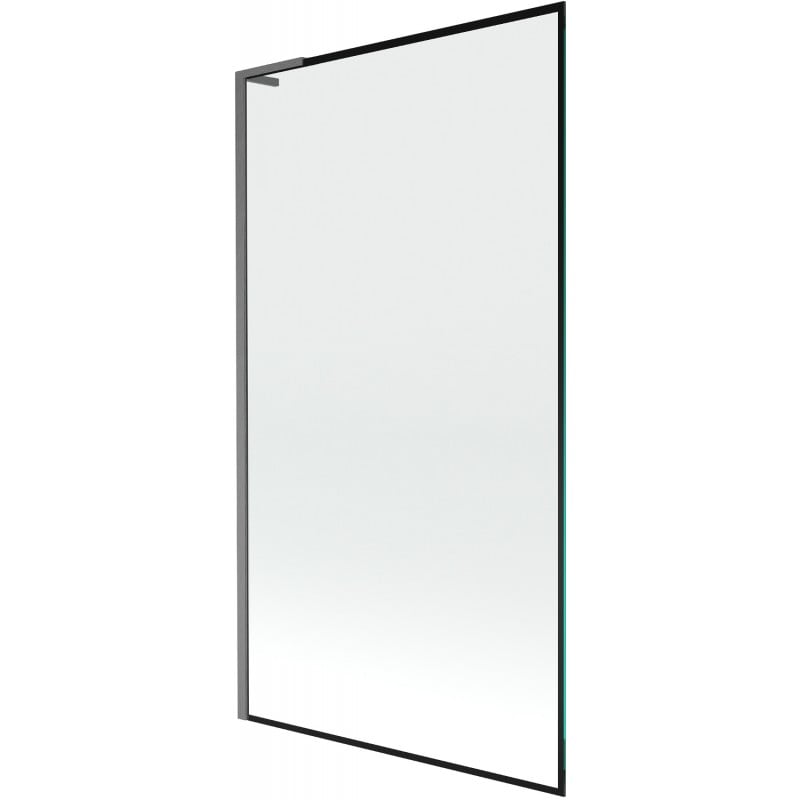 Mexen Next L vanová zástěna 1-křídlová 100 x 150 cm, černý rám, kartáčovaný gun gray - 895-100-000-03-70-66