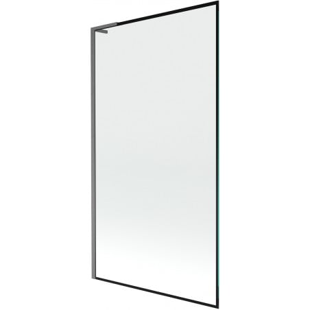 Mexen Next L vanová zástěna 1-křídlová 100 x 150 cm, černý rám, kartáčovaný gun gray - 895-100-000-03-70-66