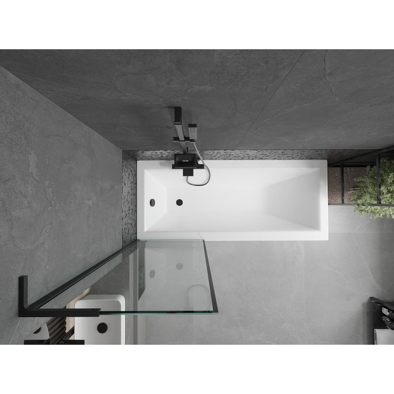 Mexen Next L vanová zástěna 1-křídlová 60 x 150 cm, černý rámeček, černá - 895-060-000-03-70-70