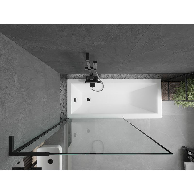 Mexen Next L vanová zástěna 1-křídlová 100 x 150 cm, černý rámeč, černá - 895-100-000-03-70-70