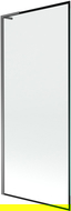 Mexen Next L vanová zástěna 1-dílná 80 x 150 cm, černý rám, gun metal - 895-080-000-03-70-95