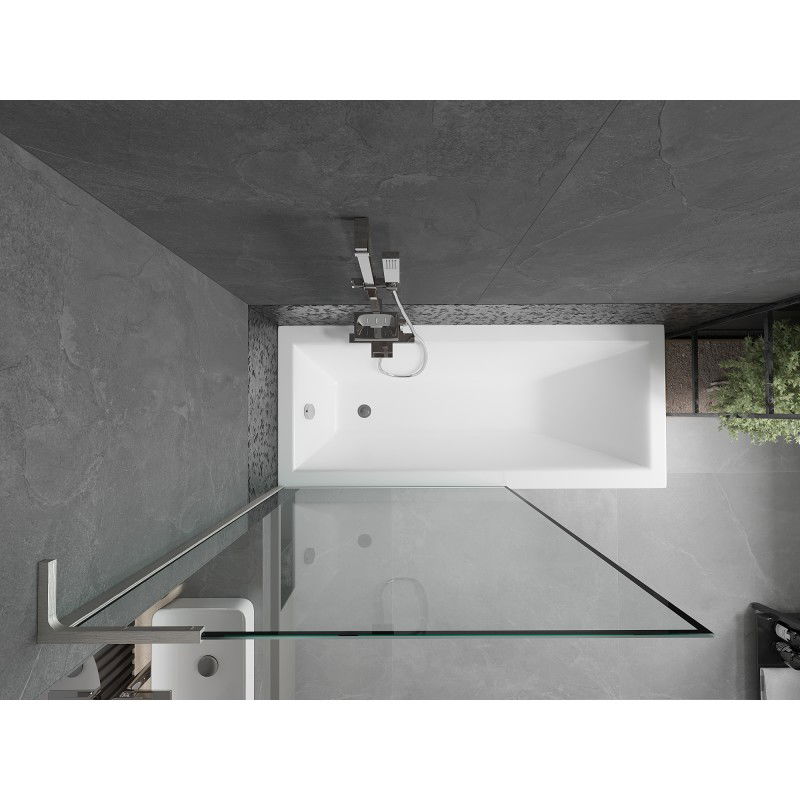 Mexen Next L vanová zástěna 1-křídlová 100 x 150 cm, černý rám, gun metal - 895-100-000-03-70-95