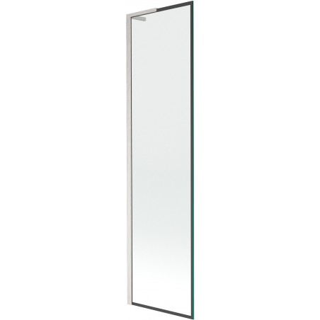 Mexen Next L vanová zástěna 1-křídlová 50 x 150 cm, černý rám, kartáčovaný nikl - 895-050-000-03-70-97