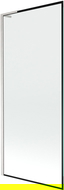Mexen Next L vanová zástěna 1-křídlové 80 x 150 cm, černý rám, kartáčovaný nikl - 895-080-000-03-70-97