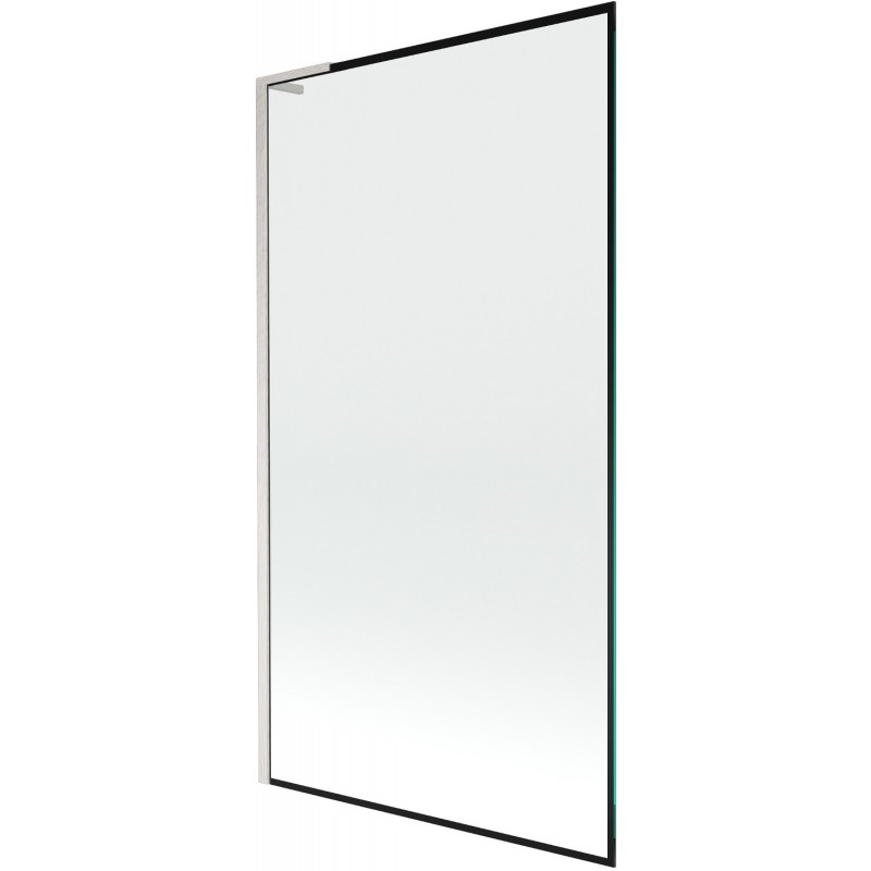 Mexen Next L vanová zástěna 1-dílná 100 x 150 cm, černý rám, kartáčovaný nikl - 895-100-000-03-70-97